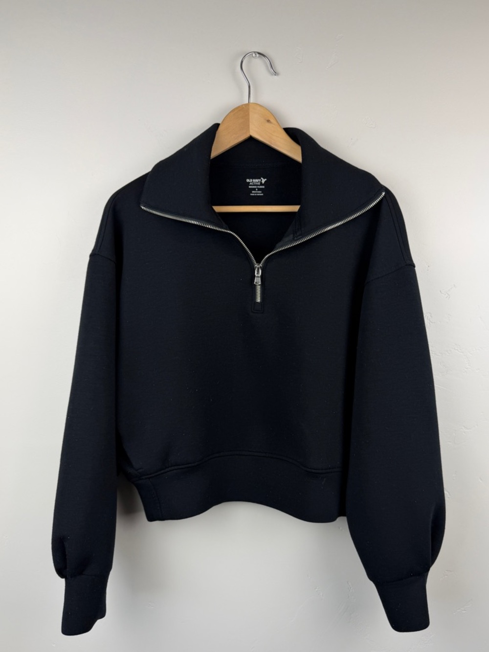 Old Navy Active Black Bounce Fleece Half Zip Sweatshirt Small